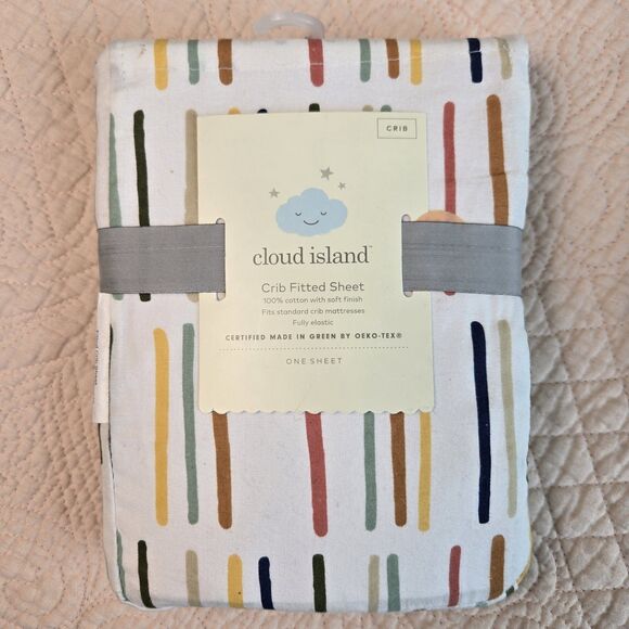 cloud island Other - Cloud Island Fitted Crib Sheet Colorful Dash Marks 28" x 52" Fits to 6" Deep NWT